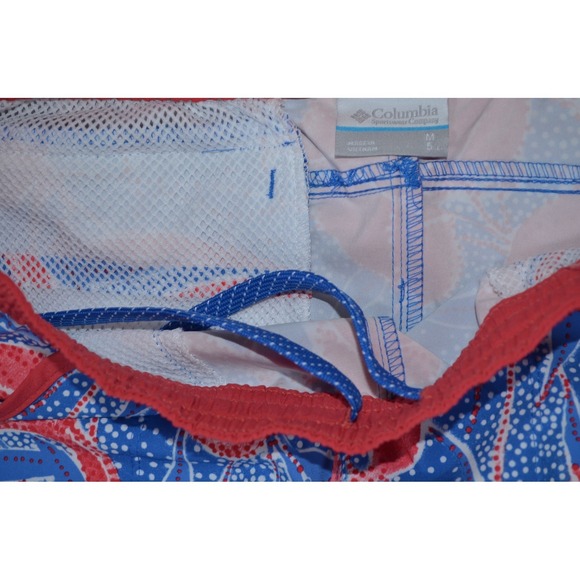 Columbia PFG Shorts Women's M Tidal 5" Inseam Fishing Blue Red Pull On New $45 - Picture 5 of 10